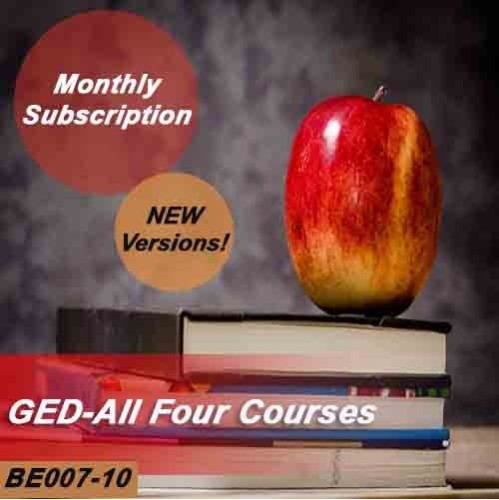 GED - All four GED courses - Monthly Subscription - NEW versions! GED - All four GED courses - Monthly Subscription - NEW versions!