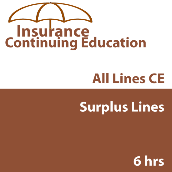 6 hr all Licenses CE - Surplus Lines (INSCE036FL6)
