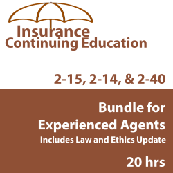 20 hr Health and Life CE Bundle - Experienced 2-15 2-14 or 2-40 Agents